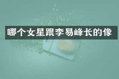 哪个女星跟李易峰长的像