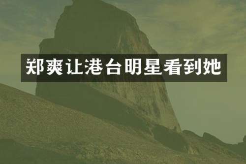 郑爽让港台明星看到她