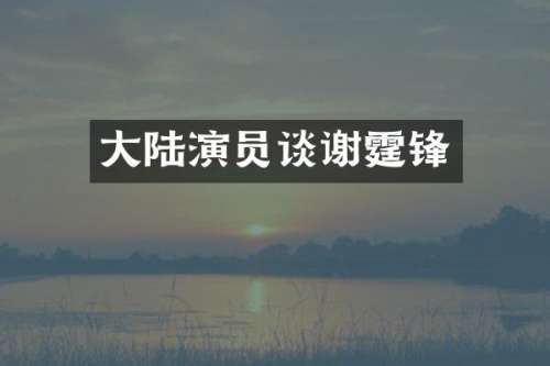 大陆演员谈谢霆锋
