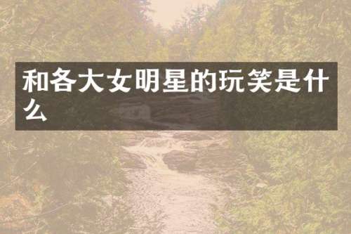 和各大女明星的玩笑是什么