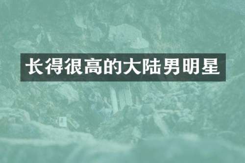 长得很高的大陆男明星