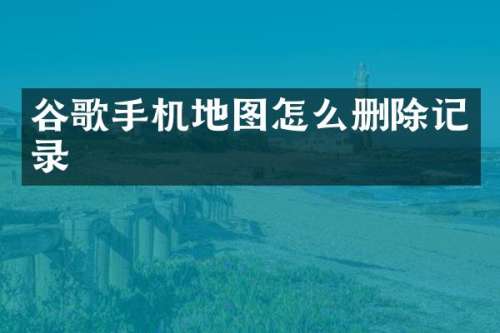 谷歌手机地图怎么删除记录