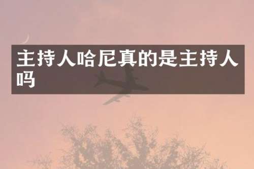 主持人哈尼真的是主持人吗