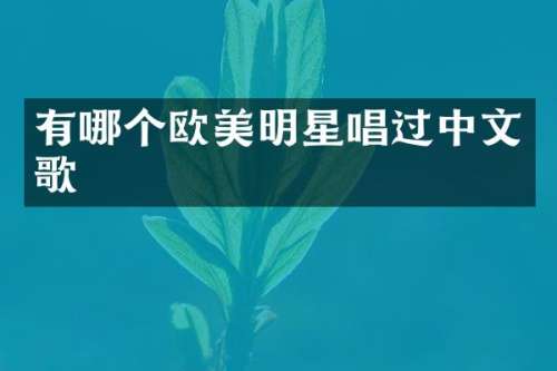 有哪个欧美明星唱过中文歌