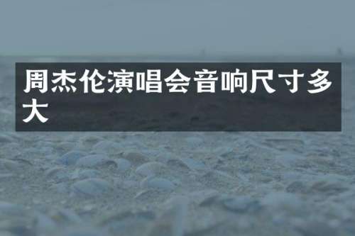 周杰伦演唱会音响尺寸多大