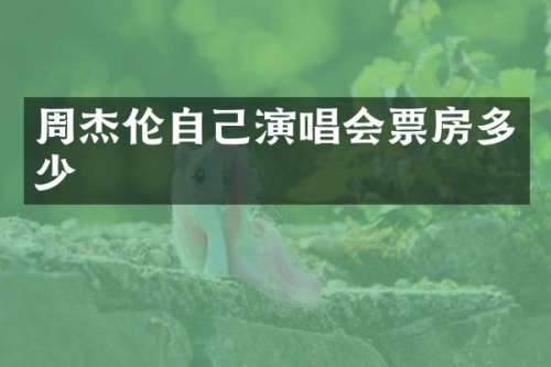 周杰伦自己演唱会票房多少