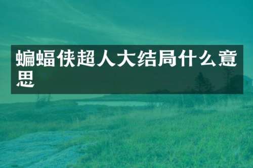 蝙蝠侠超人大结局什么意思