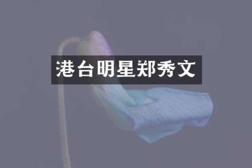 港台明星郑秀文