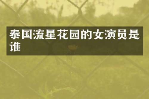 泰国流星花园的女演员是谁