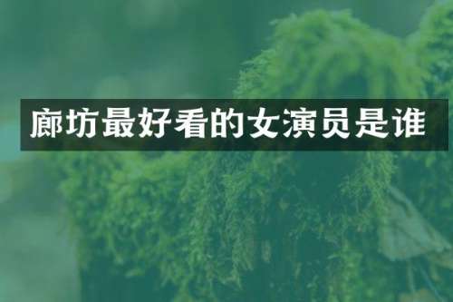 廊坊最好看的女演员是谁