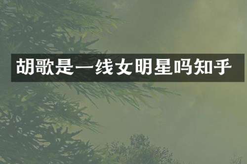 胡歌是一线女明星吗知乎