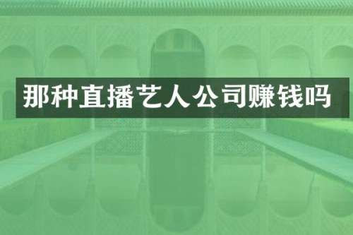 那种直播艺人公司赚钱吗