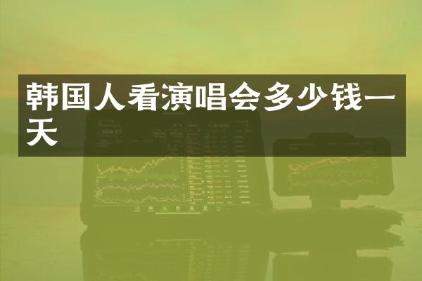 韩国人看演唱会多少钱一天