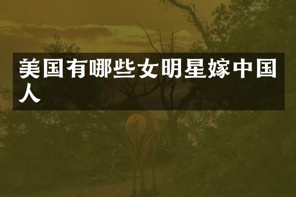 美国有哪些女明星嫁中国人