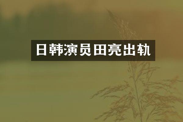 日韩演员田亮出轨