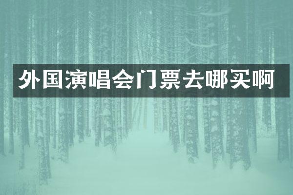 外国演唱会门票去哪买啊