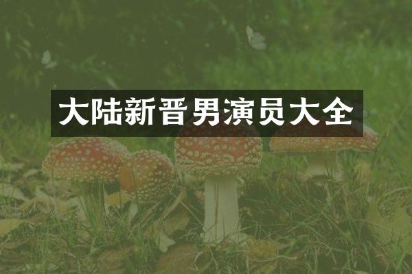 大陆新晋男演员大全