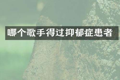 哪个歌手得过抑郁症患者