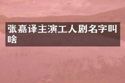 张嘉译主演工人剧名字叫啥