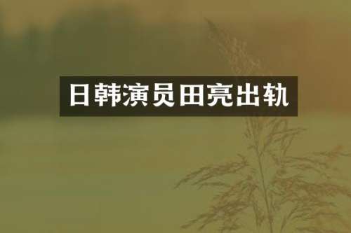 日韩演员田亮出轨