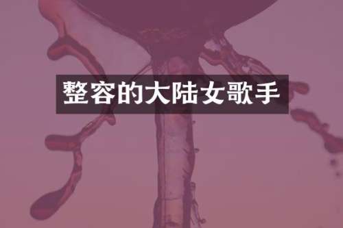 整容的大陆女歌手