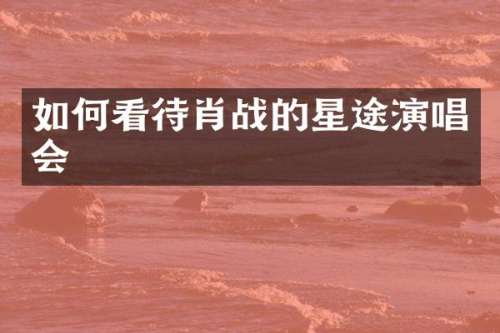 如何看待肖战的星途演唱会