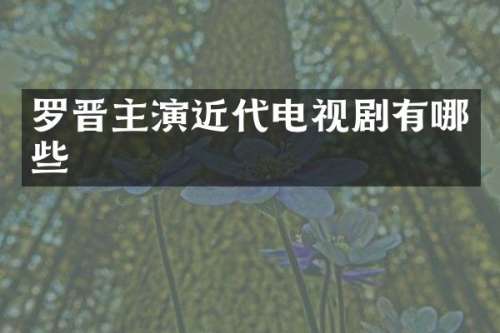 罗晋主演近代电视剧有哪些