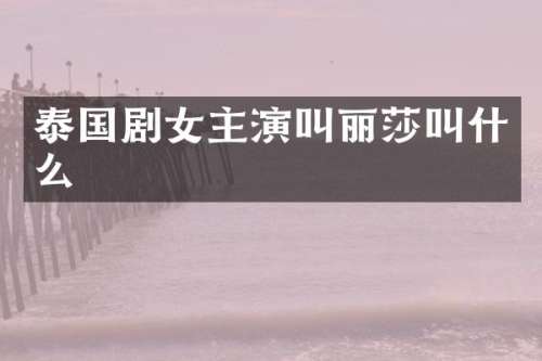 泰国剧女主演叫丽莎叫什么