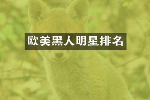 欧美黑人明星排名