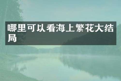哪里可以看海上繁花大结局
