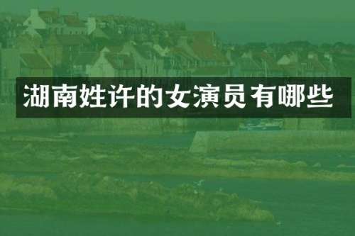 湖南姓许的女演员有哪些