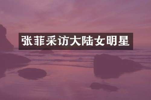 张菲采访大陆女明星