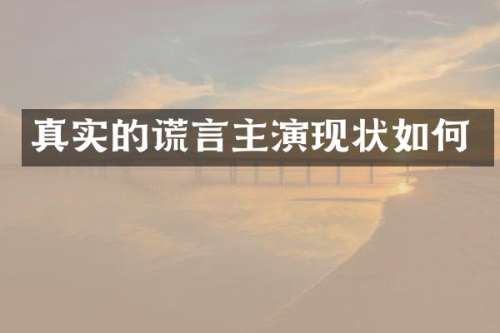 真实的谎言主演现状如何