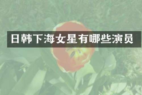 日韩下海女星有哪些演员