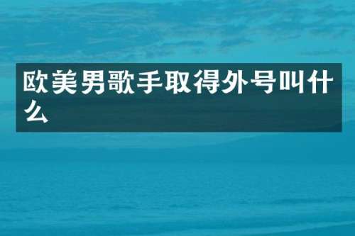 欧美男歌手取得外号叫什么