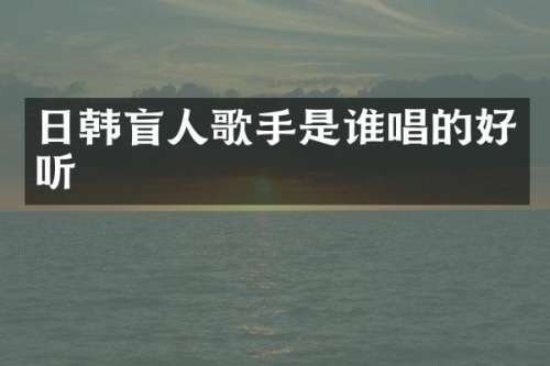 日韩盲人歌手是谁唱的好听
