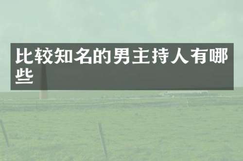比较知名的男主持人有哪些
