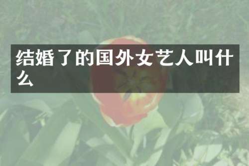 结婚了的国外女艺人叫什么