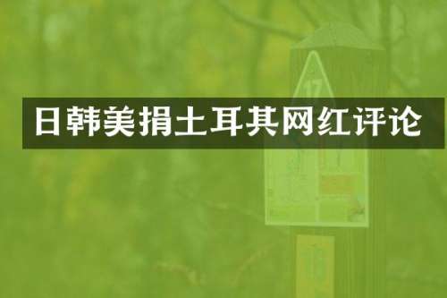 日韩美捐土耳其网红评论
