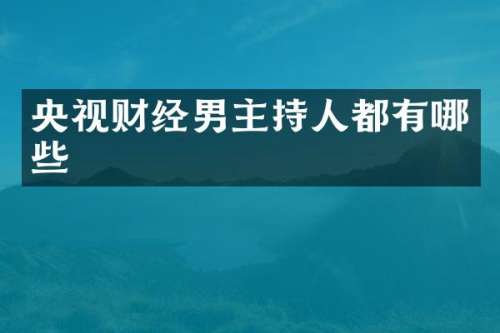 央视财经男主持人都有哪些
