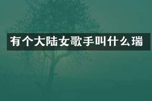 有个大陆女歌手叫什么瑞