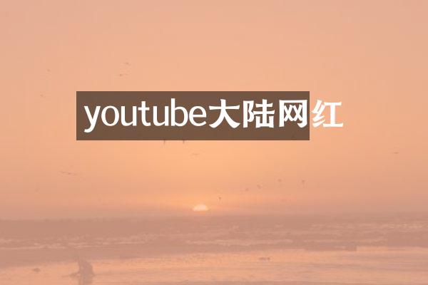 youtube大陆网红