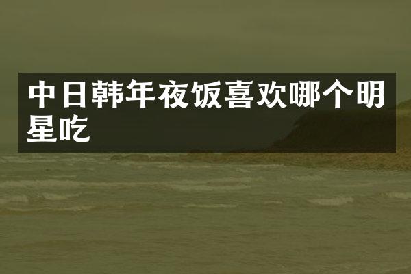 中日韩年夜饭喜欢哪个明星吃