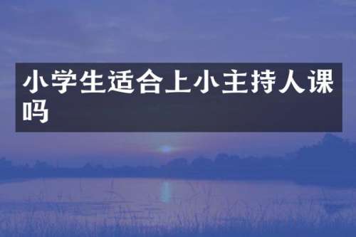 小学生适合上小主持人课吗