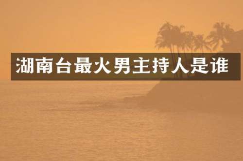湖南台最火男主持人是谁