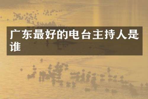 广东最好的电台主持人是谁