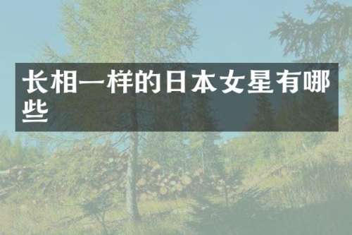 长相一样的日本女星有哪些