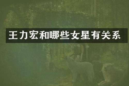 王力宏和哪些女星有关系