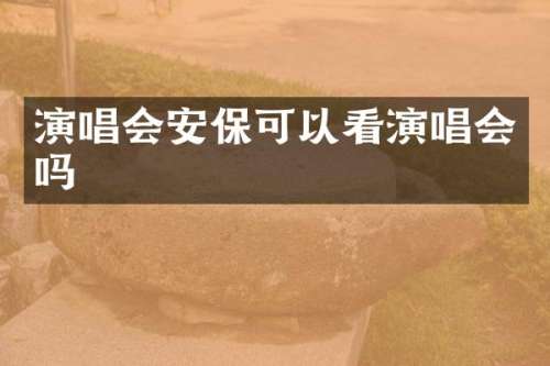 演唱会安保可以看演唱会吗
