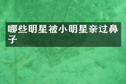 哪些明星被小明星亲过鼻子